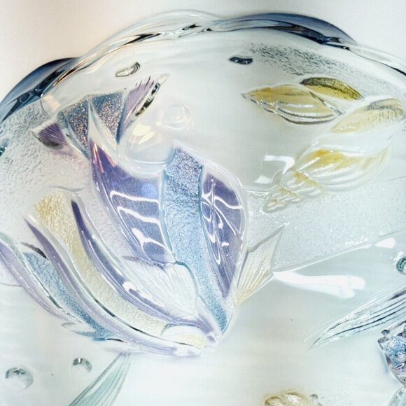 XL 15" Mikasa Glass Serving Platter Round "Savoir Vivre Key Largo" Pattern Japan - Picture 9 of 15